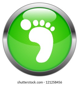 Vector Button Green Carbon Footprint