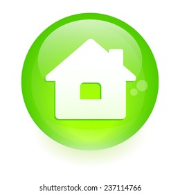 Vector button home house white background