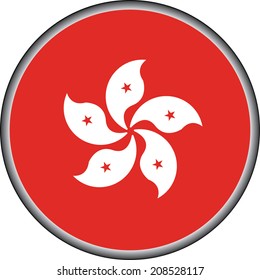 vector button of hong kong flag badge