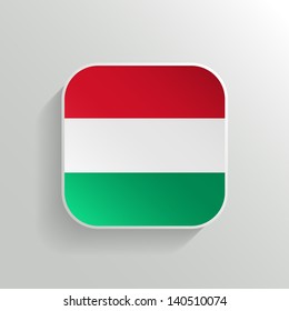 Vector Button - Hungary Flag Icon on White Background