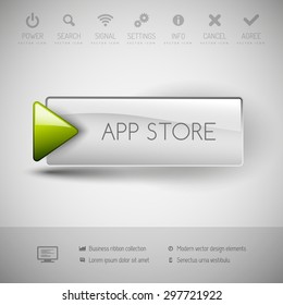 Vector button with icons and symbols. Modern design elements.