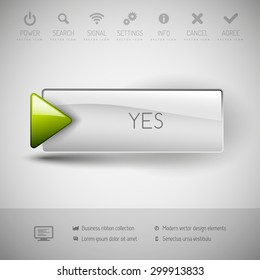 Vector button with icons and symbols. Modern design elements.