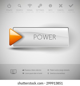 Vector button with icons and symbols. Modern design elements.