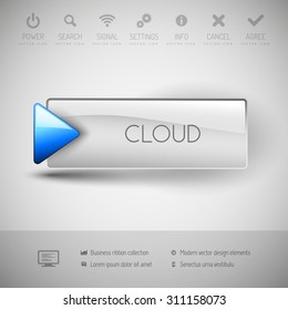 Vector button with icons and symbols. Modern design elements.