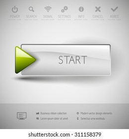 Vector button with icons and symbols. Modern design elements.