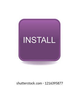 Vector button install, web design element