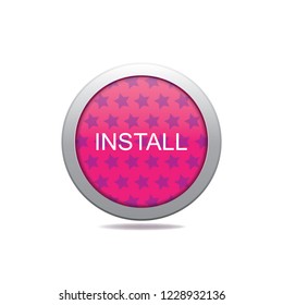 Vector button install, web design element