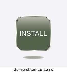 Vector button install, web design element