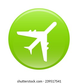 Vector button internet airplane on white background