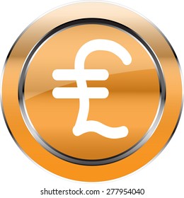 Vector Button  Italy currency symbol