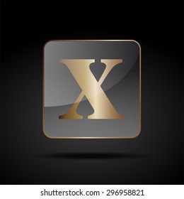 Vector button letter X