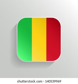 Vector Button - Mali Flag Icon on White Background