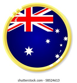 vector button with the national flag of Australia