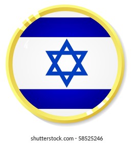 vector button with the national flag of Israel