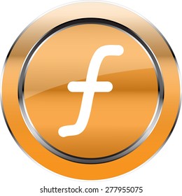 Vector Button  Netherland currency symbol