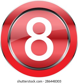 Vector button number eight