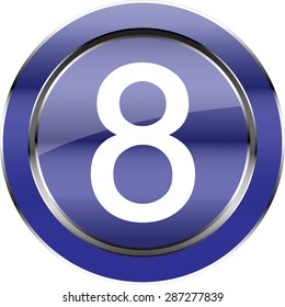 Vector button number eight