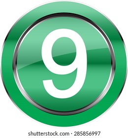 Vector button number nine