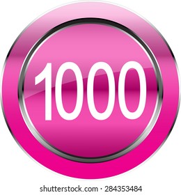 Vector button number one thousand
