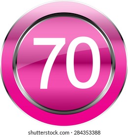 Vector button number seventy