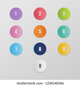 Vector button number,Number bullet point.