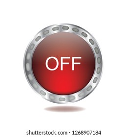 Vector button off, web design element