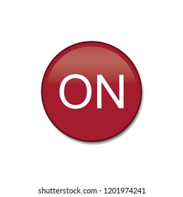 Vector button on, web design element