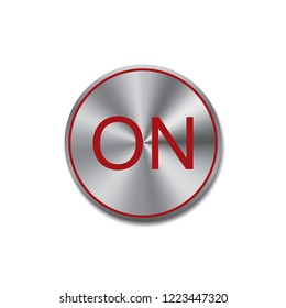 Vector button on, web design element