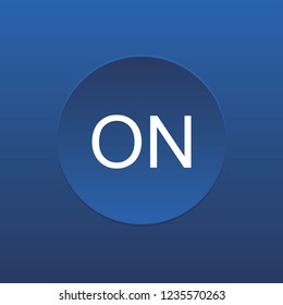 Vector button on, web design element
