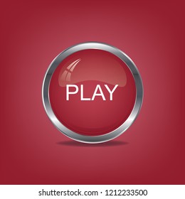 Vector button play, web design element