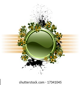 Vector button with popular elements