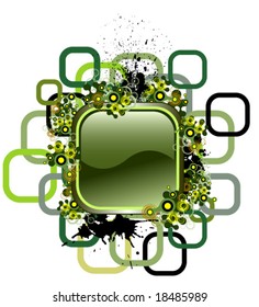 Vector button with popular elements