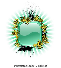 Vector button with popular elements