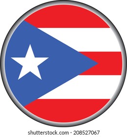 vector button of puerto rico flag badge