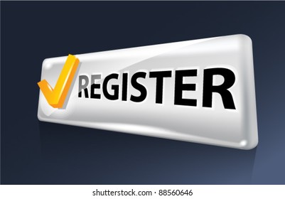 Vector button. Register.