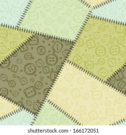Vector Button Seamless Pattern Background