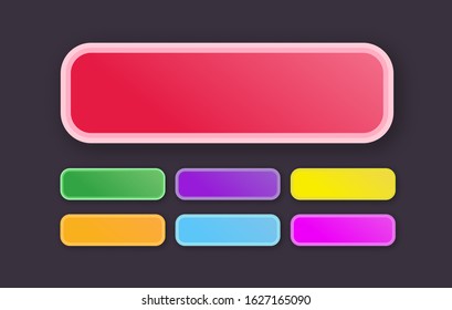 Vector button set modern gradient style isolated on black background for web site, ui, mobile app. Call to action icon button. 10 eps