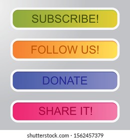 Vector button set modern trendy gradient style for web site, ui, mobile app. Call to action icon button. vector