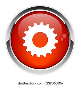 Vector button settings icon on white background
