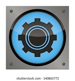 vector button setup on a steel plate for your enjoyment