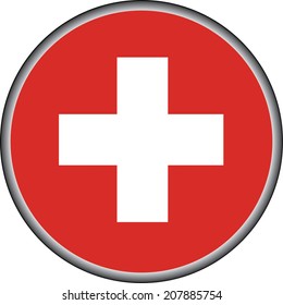 vector button of switzerland flag badge