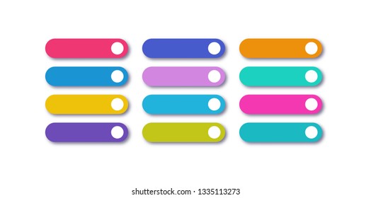 Vector button template set trendy color style isolated on white background for web site, ui, mobile app. Call to action icon button. 10 eps