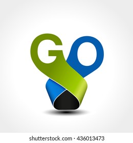 Vector button with text go. Pointer on web. Symbol of next, read more, play etc.