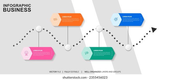 Vector button timeline infographic, diagram chart, graph presentation. Business progress concept with 3, 4, 5, 6, 7, 8 options, parts, steps, processes.

