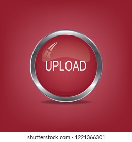 Vector button upload, web design element
