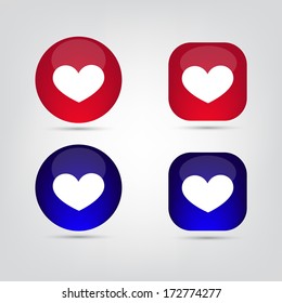 Vector button for Valentine's Day. Vector  illustration 