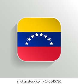 Vector Button - Venezuela Flag Icon on White Background