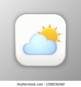 Vector button weather icon design.