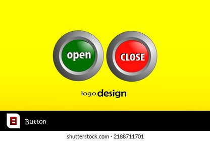 vector button with words in the middle with meaning open and close