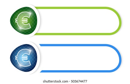 Vector button for your text and euro symbol